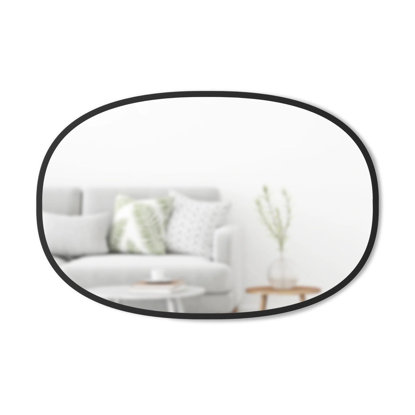 Hub Oval wall Mirror 2'X3' - black