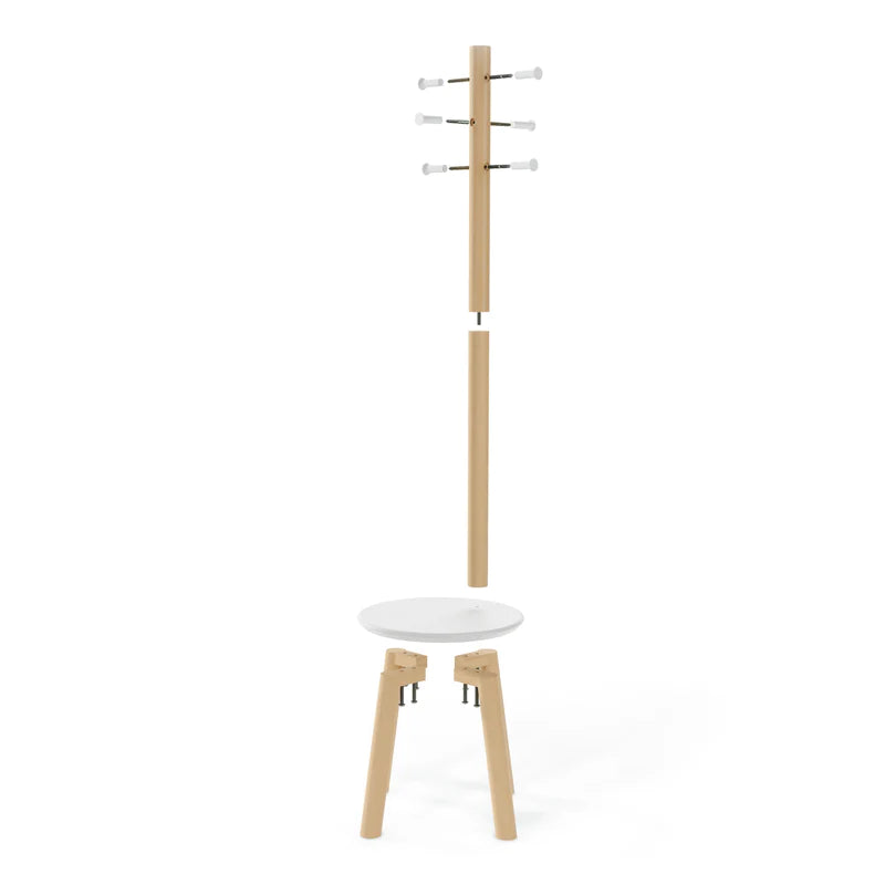 Pillar stool coatrack BLACK-WALNUT