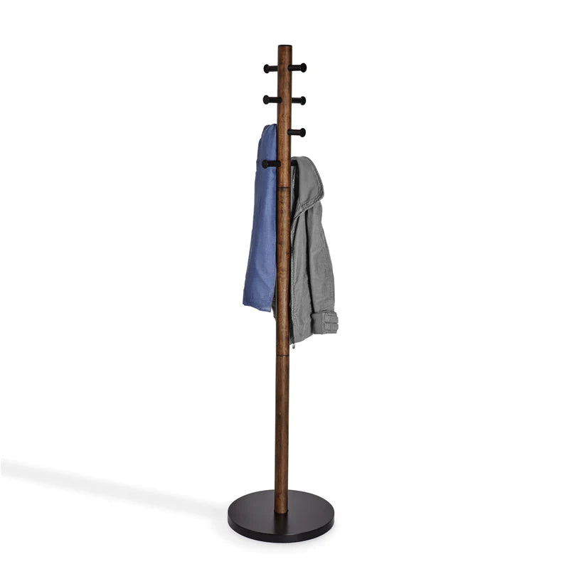 Pillar stool coatrack BLACK-WALNUT