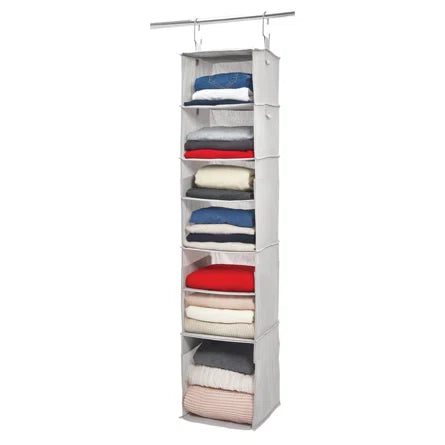 Hanging closet organizer, grey