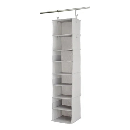 Hanging closet organizer, grey