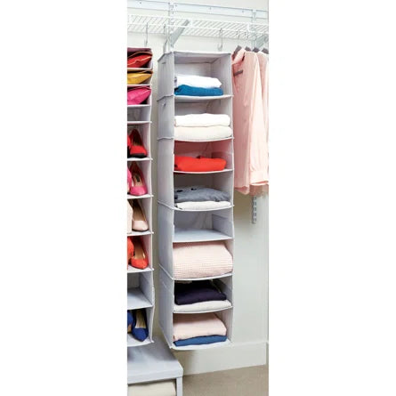 Hanging closet organizer, grey