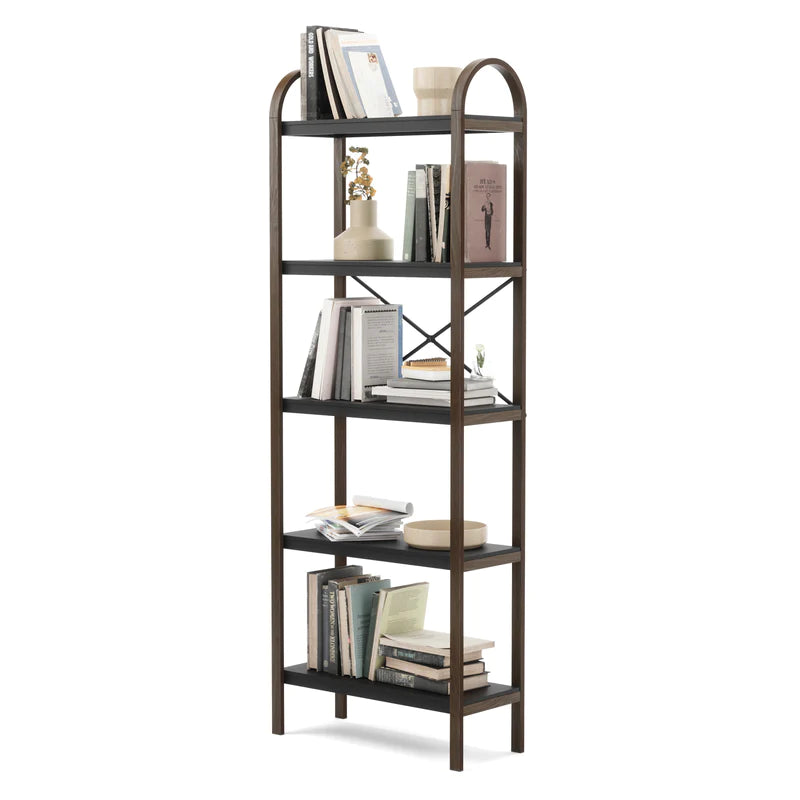 Bellwood Five Tier Shelf black/walnut