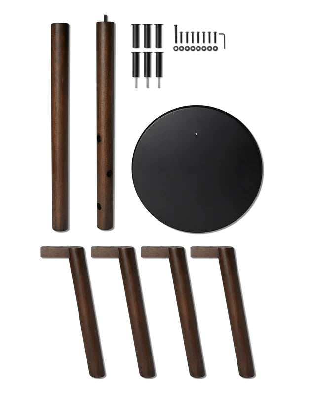 Pillar stool coatrack BLACK-WALNUT