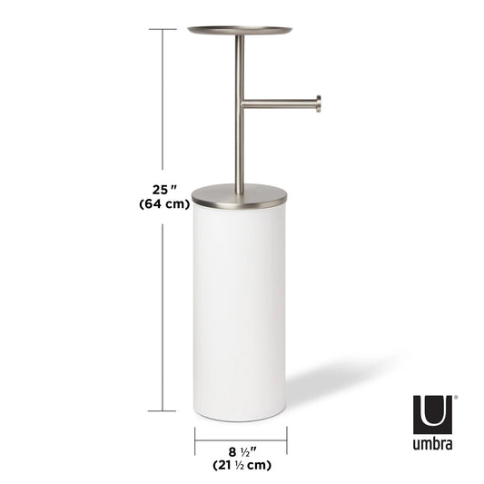 Portaloo toilet paper stand  WHT/NKL