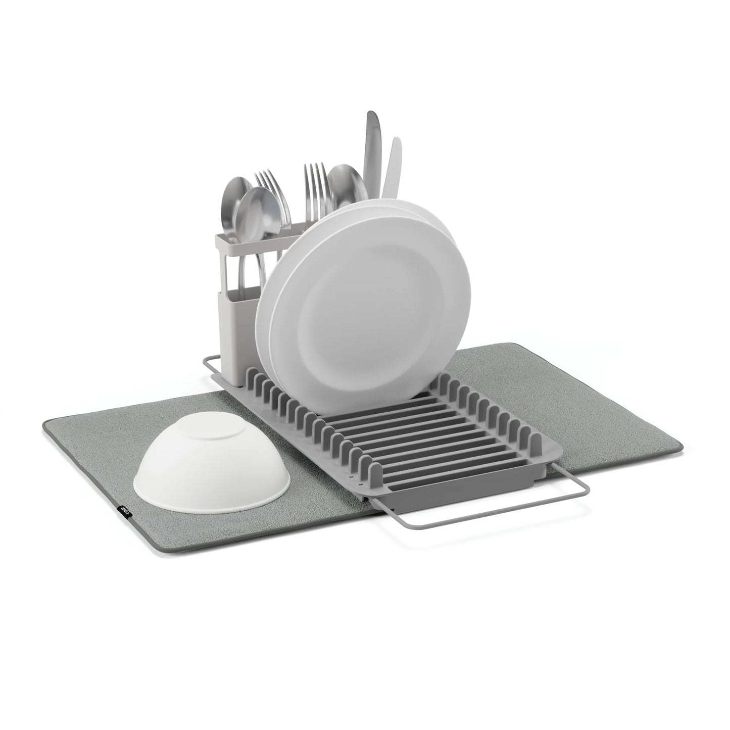 UDry Over The Sink Dish Rack With Dry Mat / Charcoal