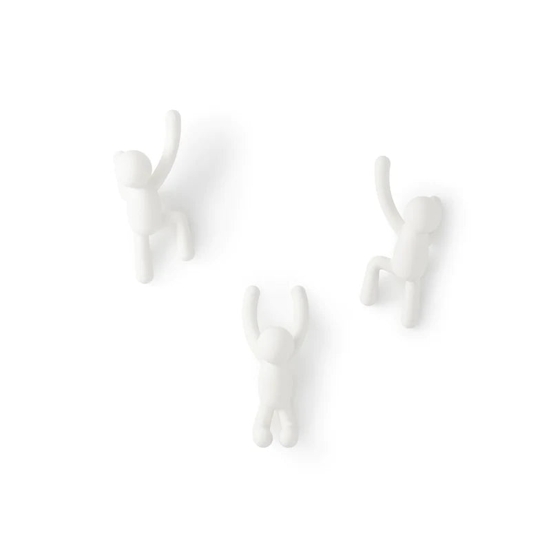 Buddy Wall Hooks Set of  3 White