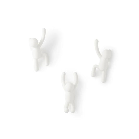 Buddy Wall Hooks Set of  3 White