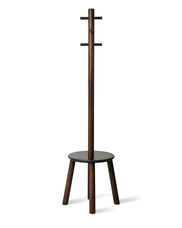 Pillar stool coatrack BLACK-WALNUT