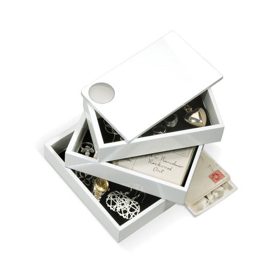 Spindle storage box white