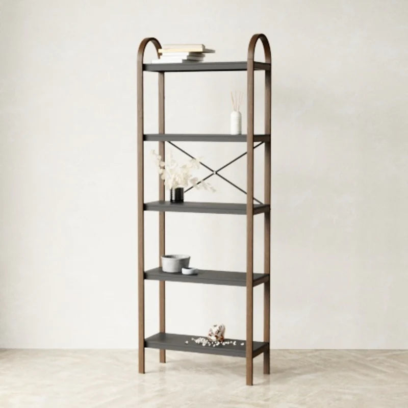 Bellwood Five Tier Shelf black/walnut