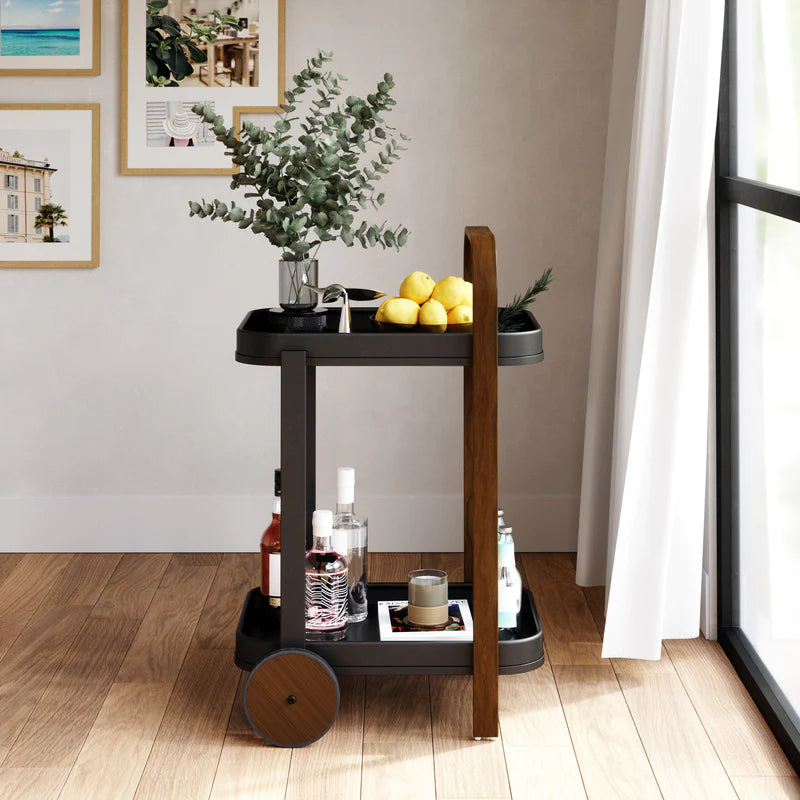 Bellwood Bar & Serving Cart BLK/Waln