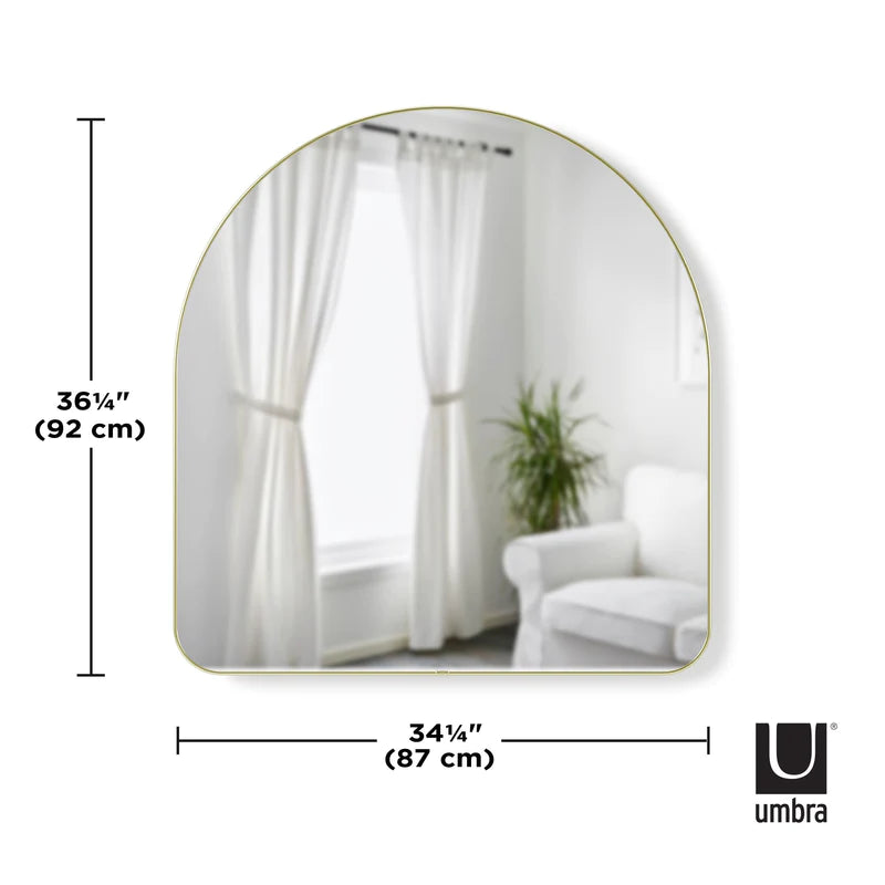 Hubba Arched Mirror 34x36" BRASS