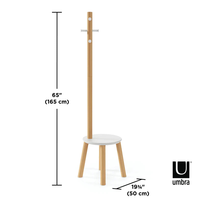 Pillar stool coatrack BLACK-WALNUT