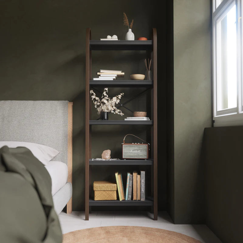 Bellwood Five Tier Shelf black/walnut