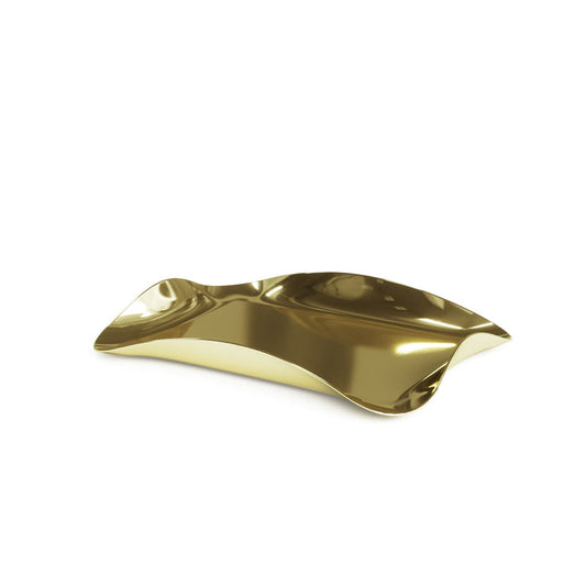 Wave Metallic Tray Brass