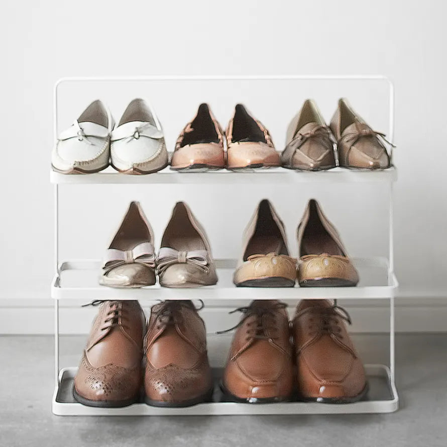 Tower shoe Rack Wide White Yamazaki