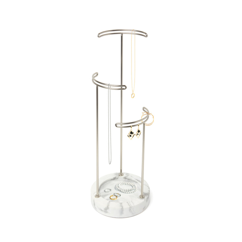 Tesora Jewelry Stand Wht/NKL UMBRA